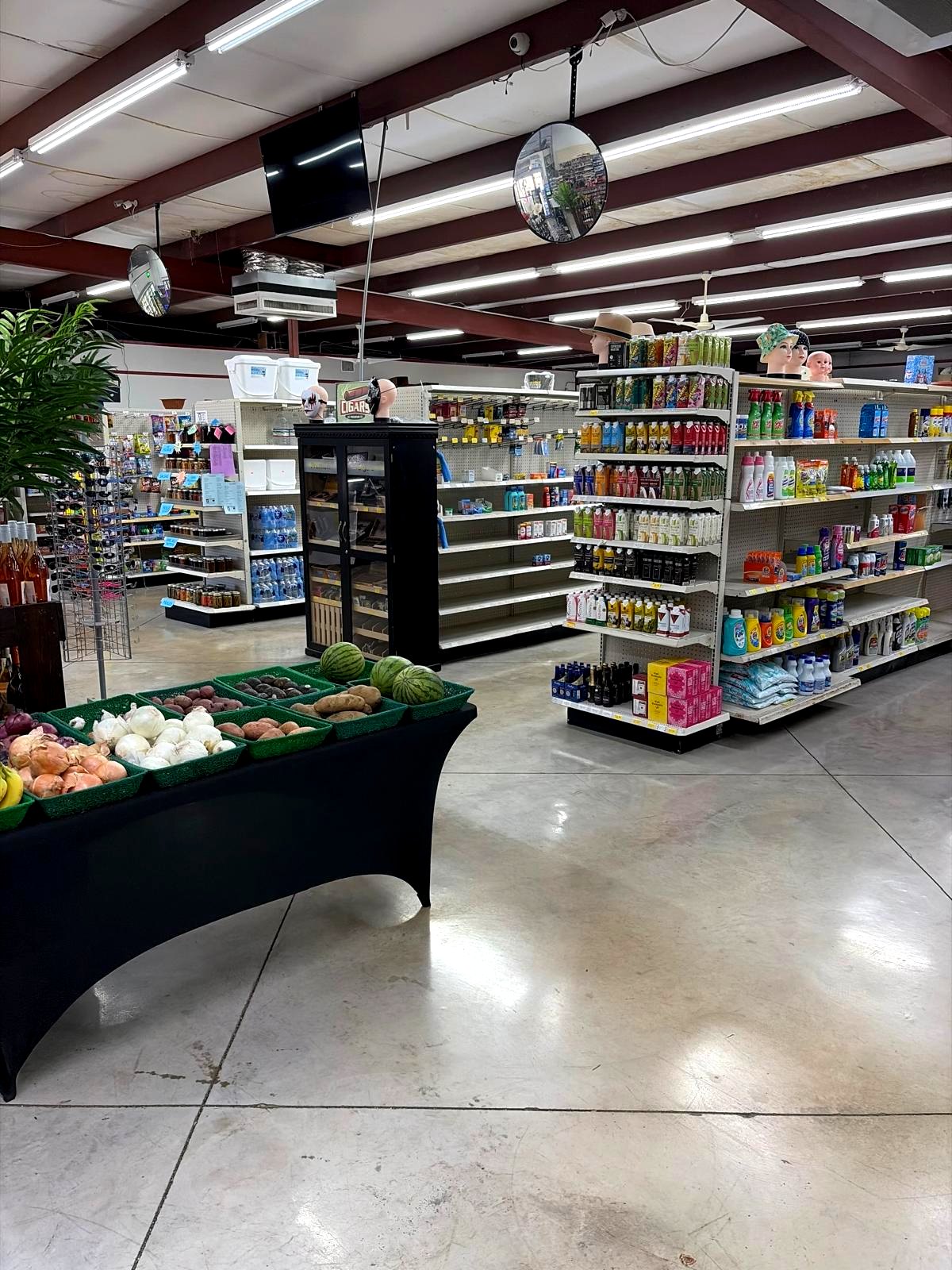Grocery sales floor and produce